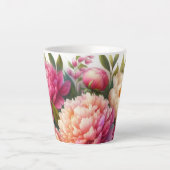 Peonys Pony Rose Floral Latte Mug (Devant)