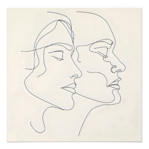 People Line Art Foto Afdruk