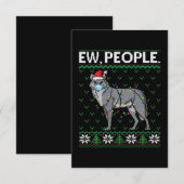 People Wolf Santa Wolf Face Mask Ugly Kerstmis Bedankkaart (Voorkant / Achterkant)