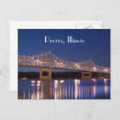 Peoria Illinois Murray Baker Bridge Briefkaart (Voorkant / Achterkant)
