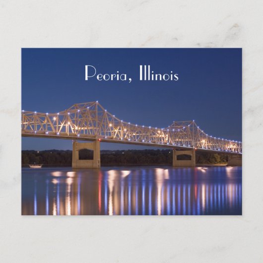 Peoria Illinois Murray Baker Bridge Briefkaart (Voorkant)