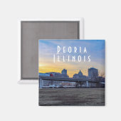 Peoria Illinois op Sunset Magnet Magneet (Voorkant / Achterkant)