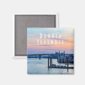 Peoria Illinois op Sunset Magnet Magneet (Voorkant / Achterkant)