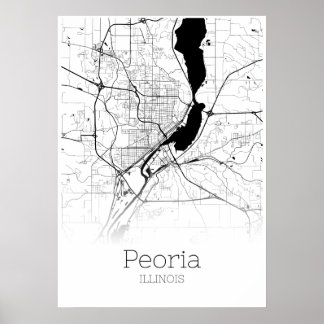 Peoria Map - Illinois - City Map Poster