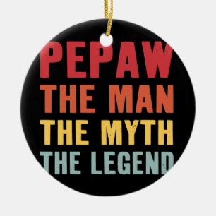 Pepaw De Man Mythe Legende Opa Leven Vaderschap Keramisch Ornament