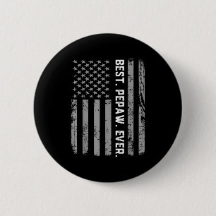 Pepaw Ever Vintage Amerikaanse Vlag T Shirt Vrouwe Ronde Button 5,7 Cm