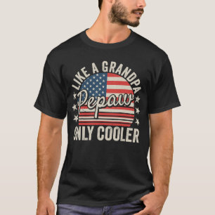 Pepaw Like A Grandpa Only Cooler USA Flag Mannen T-shirt