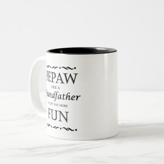 PePaw-Mok als een grootvader, behalve meer plezier Tweekleurige Koffiemok (Voorkant links)