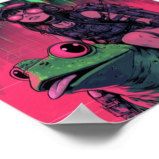 Pepecoin Waifu Poster Frog Rider Edition (Hoek)