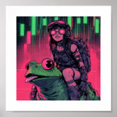 Pepecoin Waifu Poster Frog Rider Edition (Voorkant)