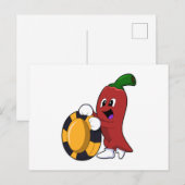 Peper aan het pokeren met pokerfiches briefkaart (Voorkant / Achterkant)