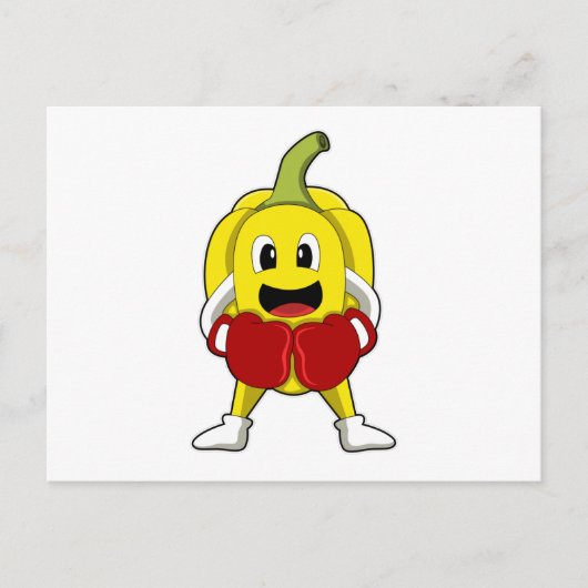 Peper als bokser met boks handschoenen briefkaart (Voorkant)