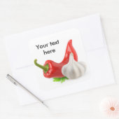 Peper en knoflook vierkante sticker (Envelop)