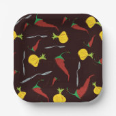 Peper en uien papieren bordje (Voorkant)