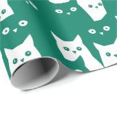 Peper Groene katten leuk patroon Cadeaupapier (Rol Hoek)