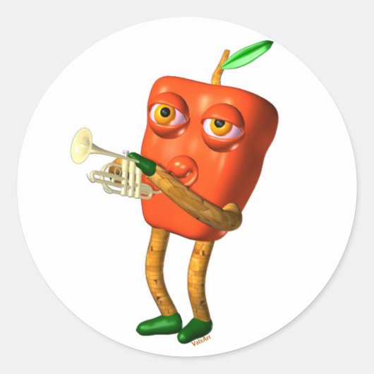 Peper Horn van Valxart- Ronde Sticker (Voorkant)