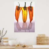 Peper in tweeën met licht door het poster (Keuken)