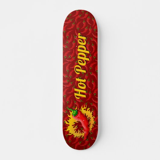 Peper met schaatsenbord voor vlam skateboard (Voorkant)