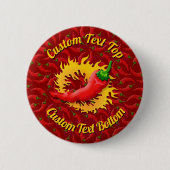 Peper met vlam-Button Ronde Button 5,7 Cm (Voorkant)
