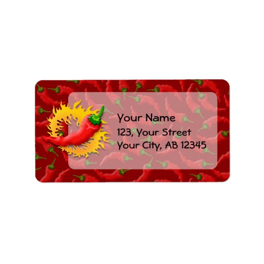 Peper met vlam etiket (Voorkant)
