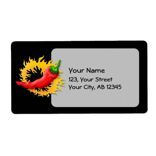 Peper met vlam etiket (Voorkant)