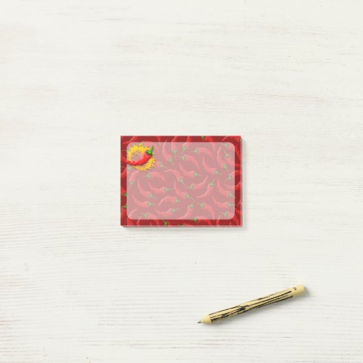 Peper met vlam post-it® notes (Op bureau)
