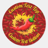 Peper met vlam-Sticker Ronde Sticker (Voorkant)