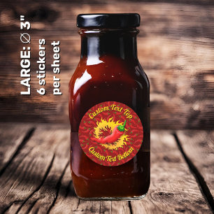 Peper met vlam-Sticker Ronde Sticker