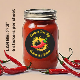 Peper met vlam-Sticker Ronde Sticker