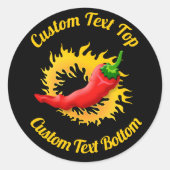 Peper met vlam-Sticker Ronde Sticker (Voorkant)