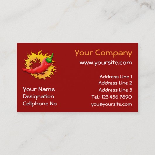 Peper met vlam visitekaartje (Voorkant)