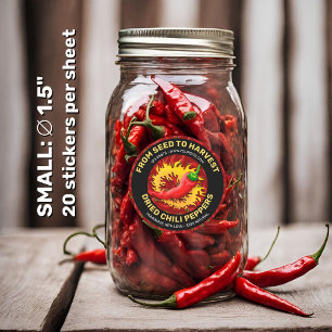 Peper met vlametiket ronde sticker