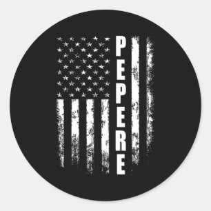 Pepere Amerika Vlag voor Vaderdag Ronde Sticker