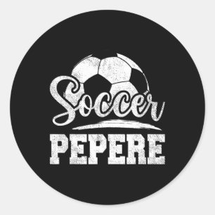 Pepere Voetbal Speler Spel Dag Vaderdag Ronde Sticker