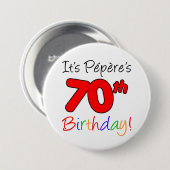 Pepere's 70e verjaardag Franse opa Button (Voorkant /achterkant)