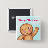 peperkoek-Button Vierkante Button 5,1 Cm (Voorkant /achterkant)