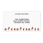  peperkoek huis cookie en sneeuwpop etiket (Voorkant)