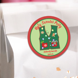 peperkoek koekje lelijke kerst trui party ronde sticker