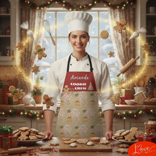  peperkoek man, huis, boom, kerst schort