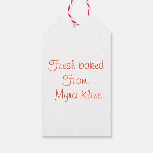 peperkoek man op Tan Gingham Cadeaulabel (Achterkant)