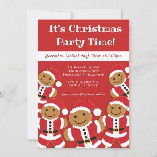 peperkoek Santa | Uitnodiging voor kerstfeestjes (Voorkant)