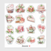 Pepermunt behandelt rood en groen sticker (Vel)