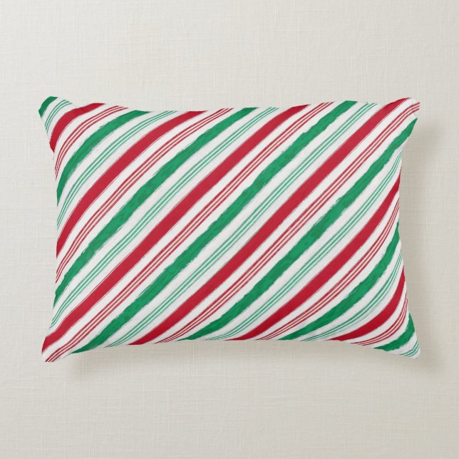 Pepermunt Candy Cane Stripe Kussen (Voorkant)