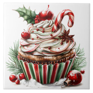 Pepermunt cupcakes tegeltje