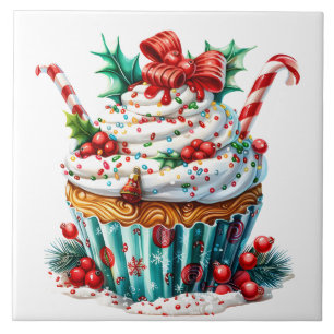 Pepermunt cupcakes tegeltje