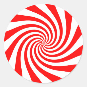 Pepermunt Draai Ronde Sticker
