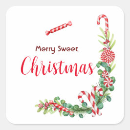 Pepermunt Elegantie Vierkante Sticker