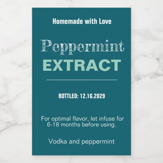 Pepermunt Extract Moderne Label Sticker VLL1rt (Enkel label)