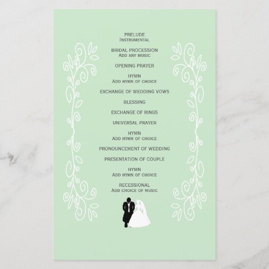 Pepermunt gekleurde bruid en bruidegom ontwerp bru (Achterkant)