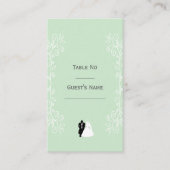 Pepermunt gekleurde bruid en bruidegom ontwerp bru plaatskaartje (Voorkant)